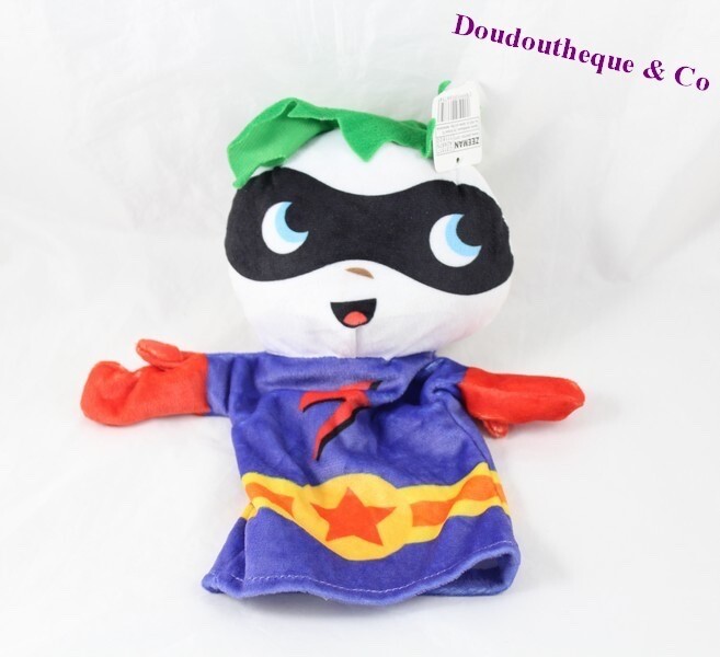 Doudou marionnette ZEEMAN le héros masqué violet qui rassure bébé