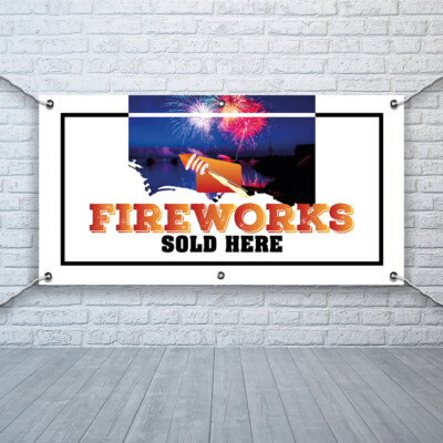 PCV Banner Druck Feuerwerk Lagerfeuer Nacht Werbe Werbung Outdoor