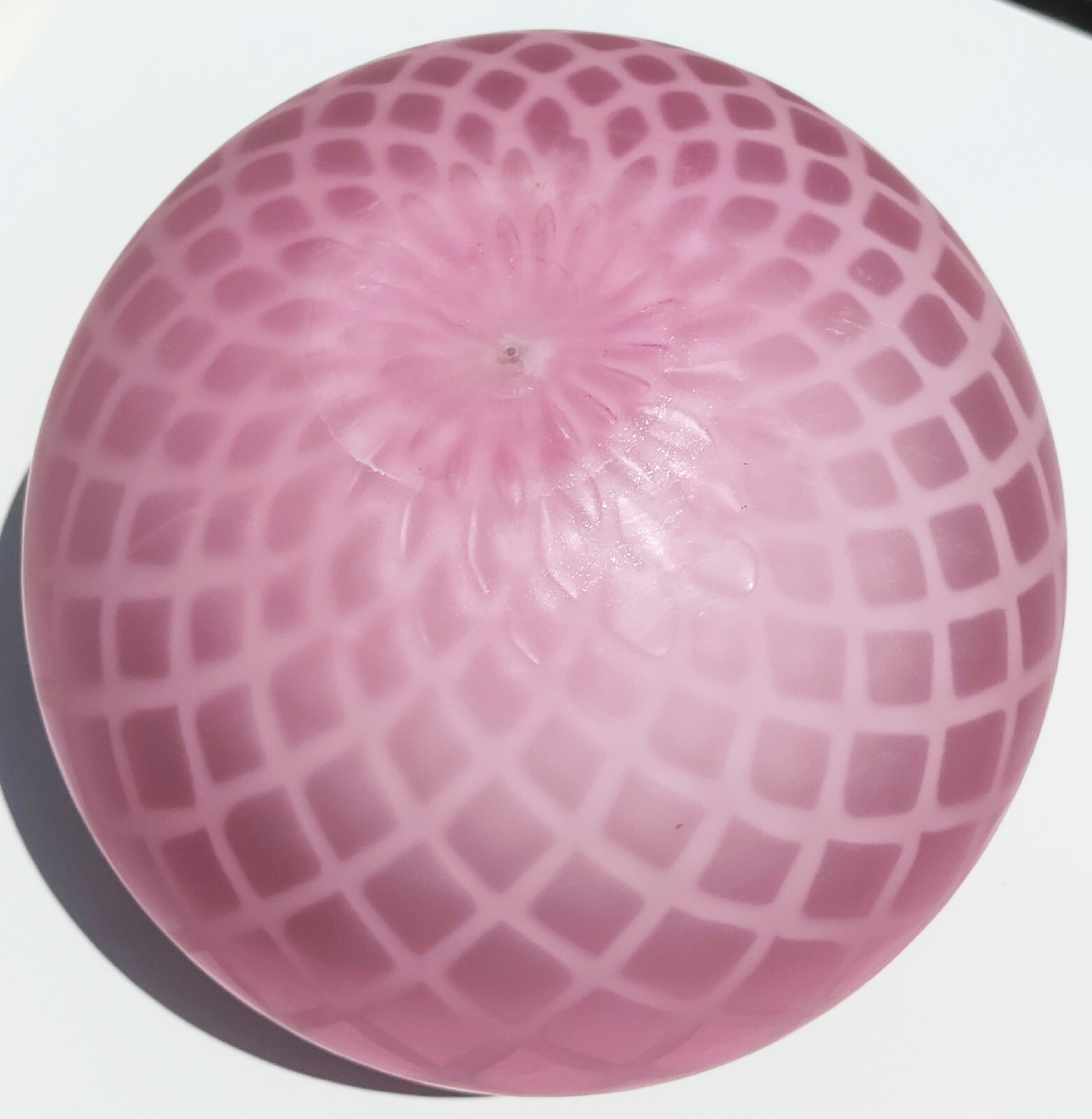 Antique Optic Diamond Pink Cased Satin Glass Pinched Rim Rose Bowl