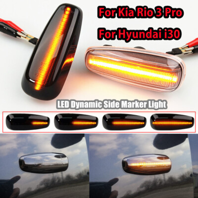 2PCS For Hyundai i30 Azera Grandeur Elantra Avante LED Dynamic Side Marker Light