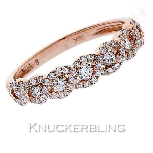 Diamond Scroll Design Wedding Eternity Ring 0.50ct F VS set in 18ct Rose Gold - Afbeelding 1 van 1