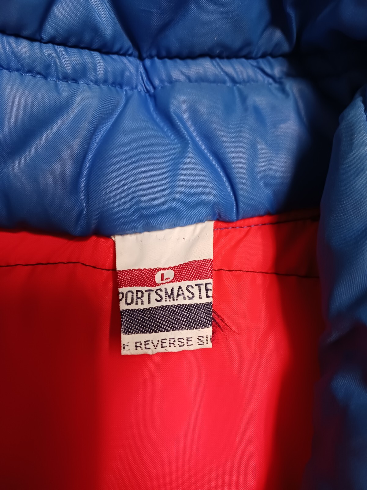 80's Vintage Sportsmaster Blue & Orange Puffer Sleveless Vest Sz Large