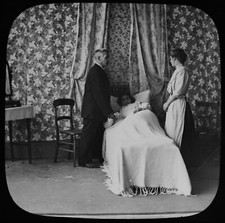 ANTIQUE Magic Lantern Slide ALMOST LOST NO22 C1890 PHOTO VICTORIAN STORY ACTORS