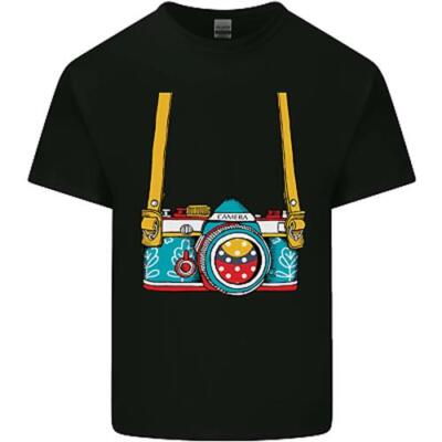 Fotografie Kamera Um Den Hals Herren Maglietta Tee Top