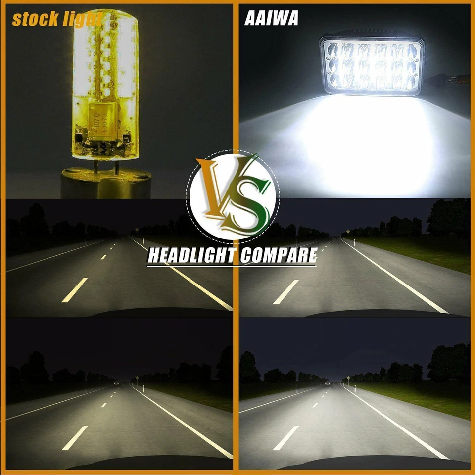 4PCS 4x6" LED Headlights Hi/Lo Sealed Beam For Isuzu NQR NPR NPR-HD FTR Kenworth - Imagem 4 de 4