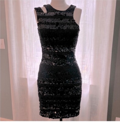 Aje Black Sequined Dress NWT Size 8 | eBay