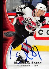 Miroslav Satan autographed Hockey Card (Sabres) 2005 Upper Deck Power Play #13