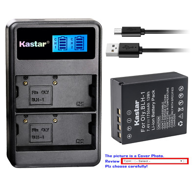 Kastar Battery Dual Charger for Original Olympus BCH-1 Charger & BLH1 Battery