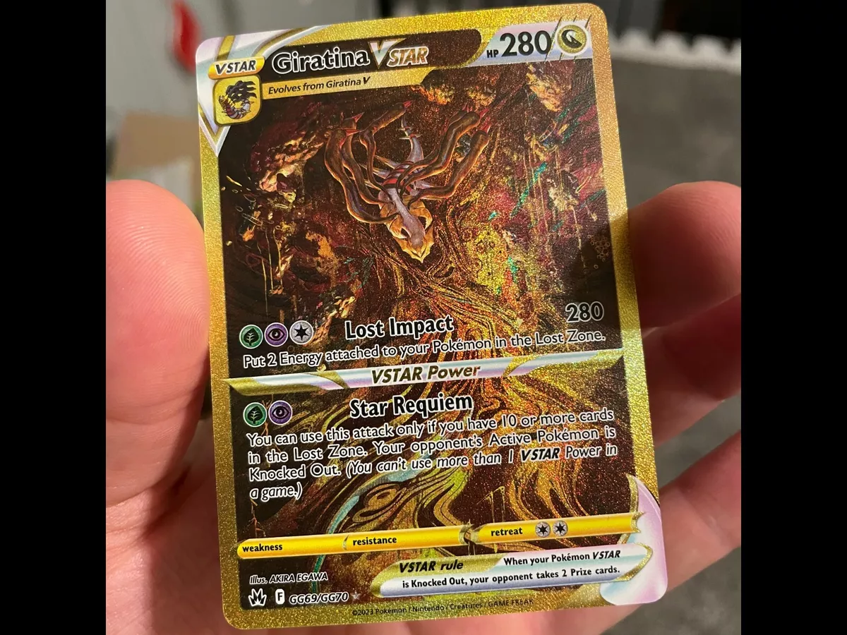 Pokémon TCG Giratina VStar GG69/GG70 Gold Alt Art - Crown Zenith