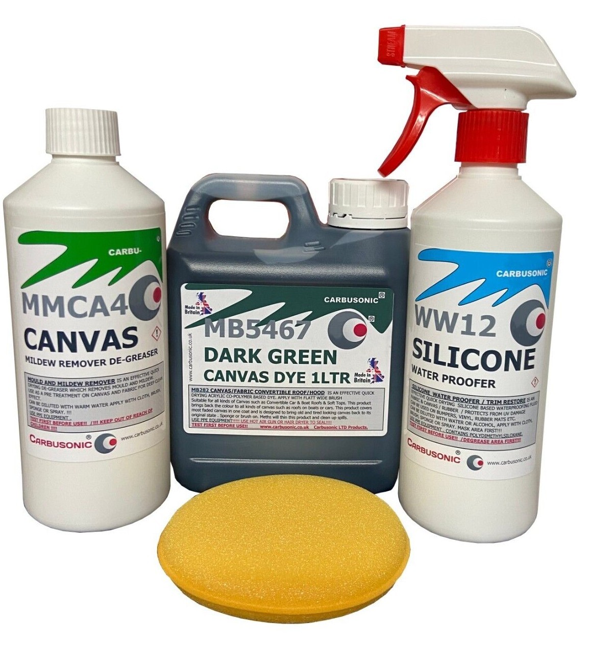 Fabric Roof Restoration Kit Cleaner, Dye & Protector for Convertible