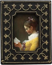 2.5X3.5 Small Vintage Picture Frame, Mini Antique Black and Gold Ornate Photo Fr