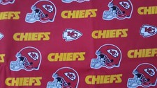 NFL KANSAS CITY CHIEFS COTTON FABRIC 1/4 YARD 9"x58" QUARTER FABRIC