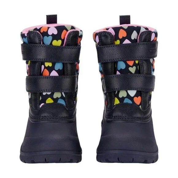 NUEVA Bota de Nieve Carter's Kid Azul Marino Gris Correa Impermeable Forrada de Vellón Corazón Foto 2 de 2