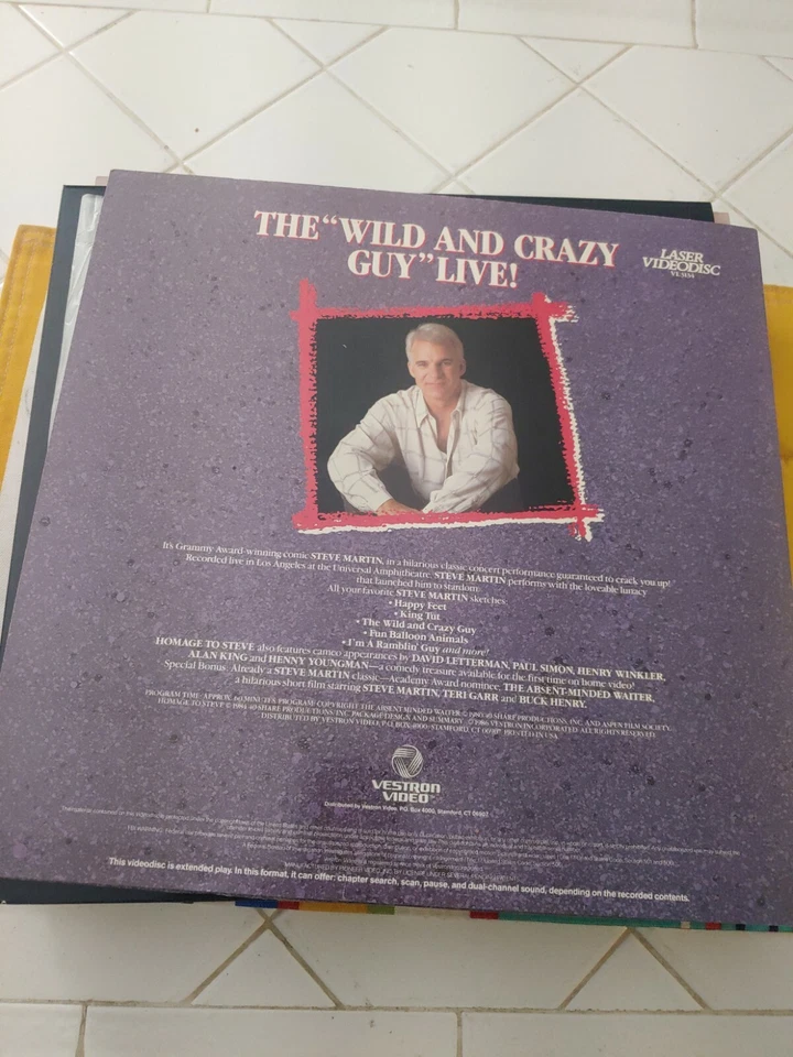 Steve Martin Live Laserdisc 1986 VG Condition Foto 4 de 4