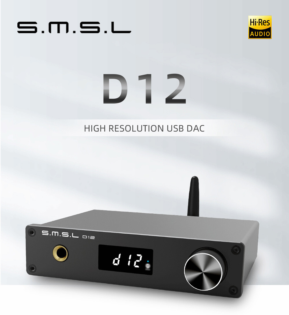 SMSL D12 768KHz 32Bit Bluetooth DAC USB DAC Audio Decoder SMSL D12 768KHz 32Bit Bluetooth DAC USB DAC Audio Decoder