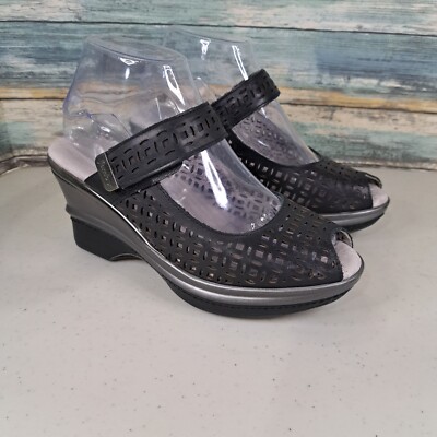 Jambu Black Sport Wedge Design Slip-On Sandals Size 6.5M ORION WJ12ORN01