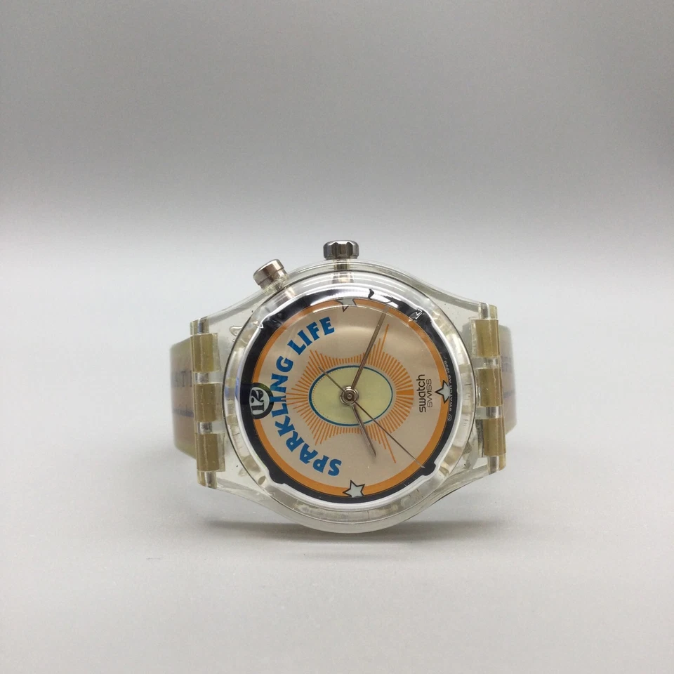 Swatch Sparkling Life Watch Women 34mm Gold Tone Swiss BROKEN PARTS REPAIR - image 4 of 4