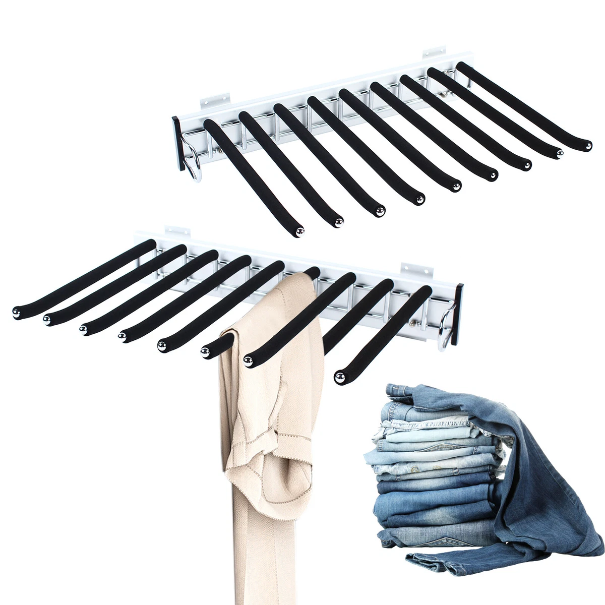 Pull Out Closet Organizer Household Pulling Slide Track Pants Rack