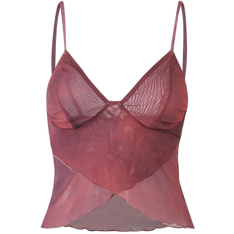 Shirt Crop Top Strappy Sexy Cami Summer Tank Vest Womens PRINTED V Neck Backless-image
