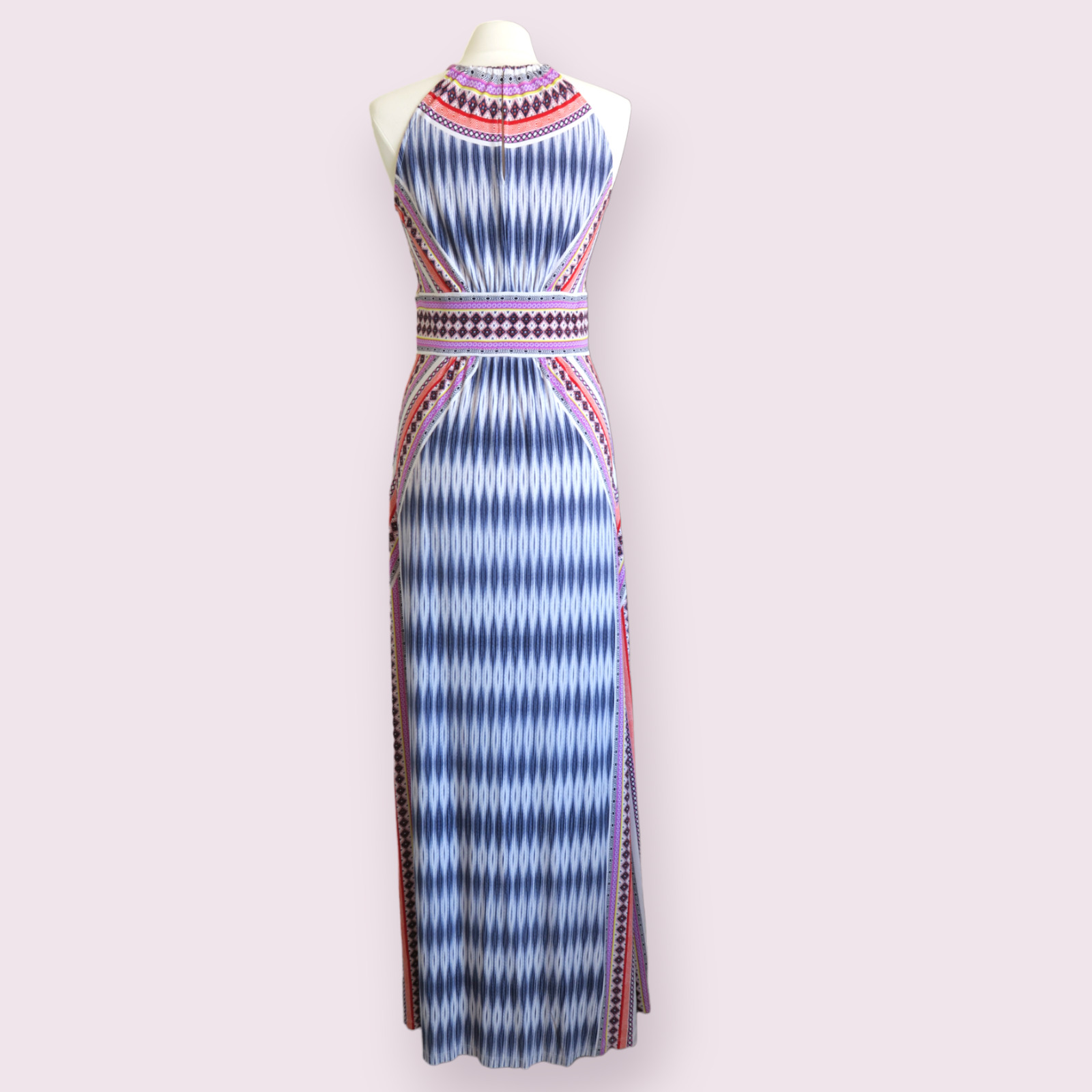 LONDON TIMES Mixed Print Maxi Dress Size 8 Halter… - image 1
