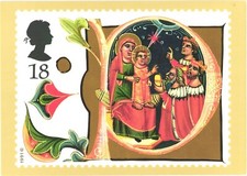 Christmas, Adoration of The Magi, Stamp By David Driver Royal Mail Postcard