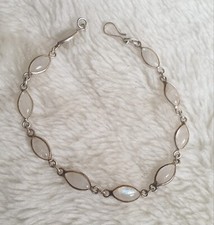 Vintage Mondstein Armband aus Echt Silber geprüft Länge ca. 20 cm