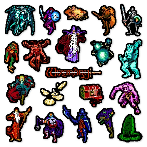 Wizardry: Proving Grounds of the Mad Overlord Stickers NES 20 Sticker Pack