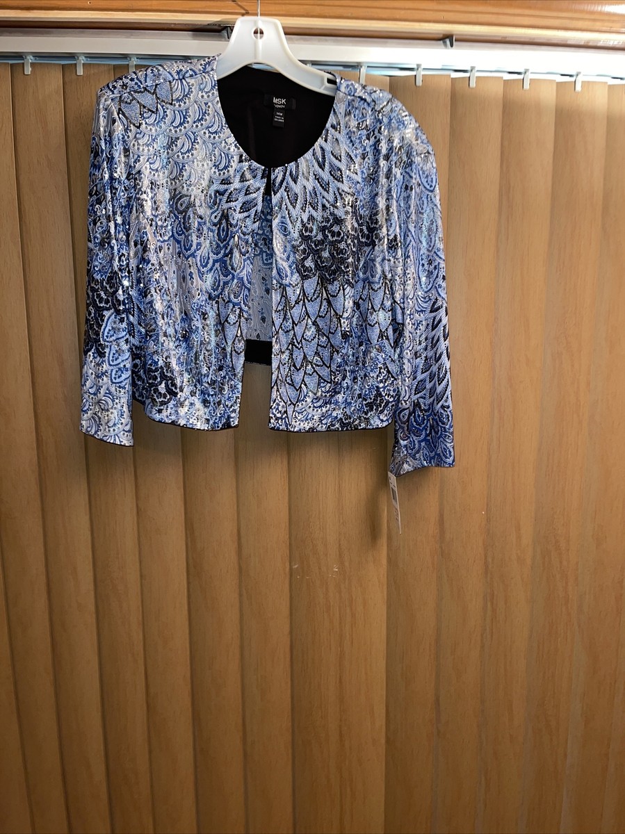MSK Women Short Blue Seqin Blazer 14w | eBay