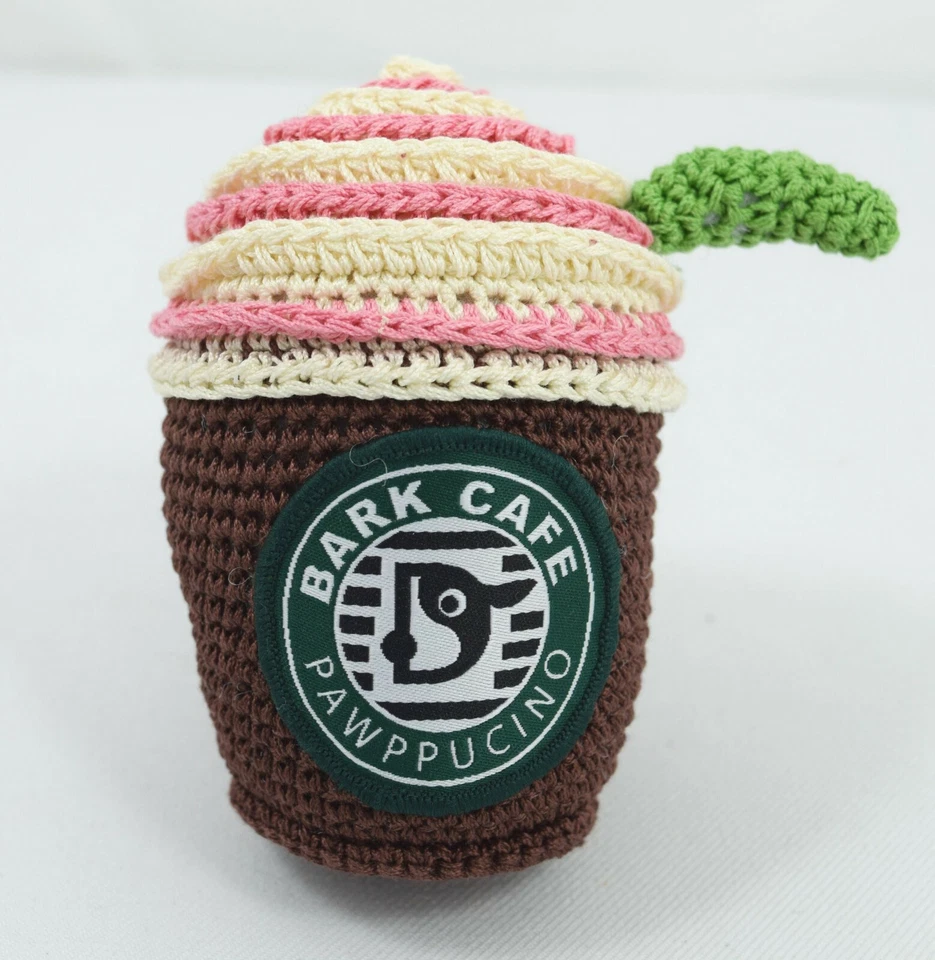 Juguete chirriante de ganchillo de algodón para limpieza de dientes de perro para perros pequeños - Café Foto 2 de 4