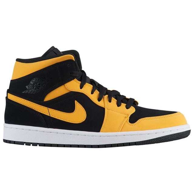black and yellow nike high tops