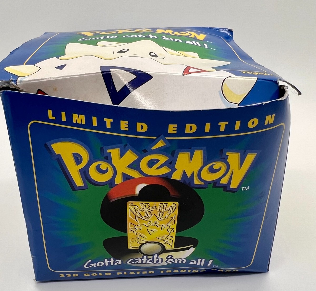 Pokemon TOGEPI 23K Gold Plated Trading Card 1999 Burger King Toy (With  Ball/Box)