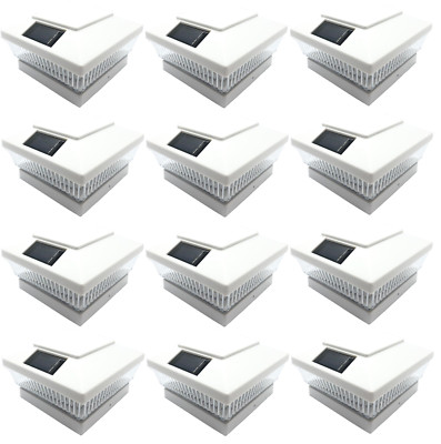 12PACK Super Bright 6X6 3.2V Lithium-Ion 5 LED 78Lumens Solar Post Deck PL247