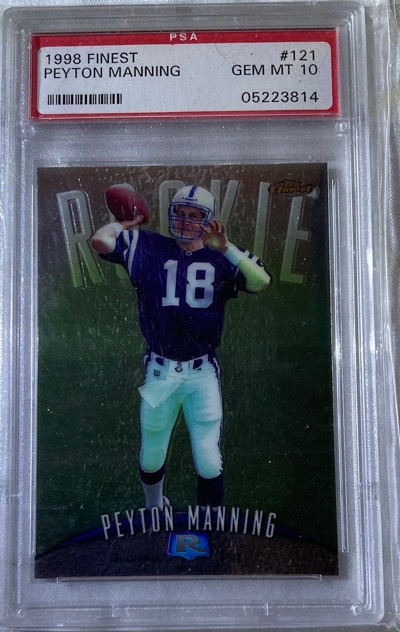 1998 FINEST FOOTBALL #121 COLTS PEYTON MANNING RC PSA GEM MINT 10