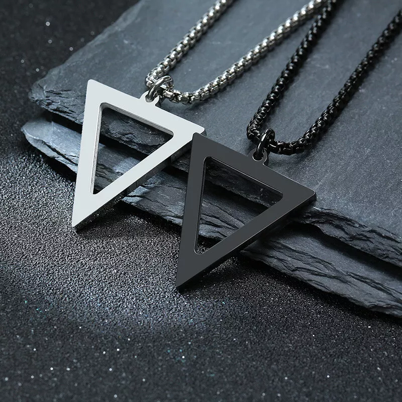 Inverted triangle necklace sale