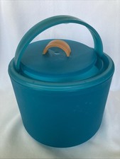 Ice Bucket w/ Cover & Handle Teal Blue Plasti...