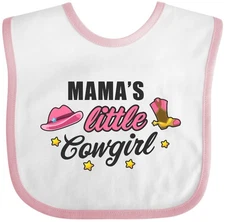 Inktastic Mamas Little Cowgirl With Cowgirl Hat And Boots Baby Bib Children Mom