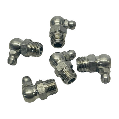 5 PK H1613S 1/8-27PTF 90D SS GREASE FITTING