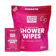 Super Fresh Shower Wipes Large Rosewater Body Wipes for No Rinse Bathing Pers...