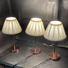X3 Dunelm Rose Gold Finish Small Table Lamps - 36 cm Tall