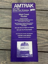 Vintage Amtrak Train Timetable April 1985 West Coast Routes Ephemera