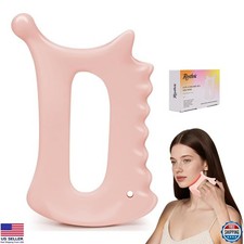 6-in-1 Ceramic Body Massage Tool, Guasha Facial Scraper for Skin Care, Pink