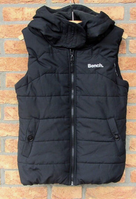 Bench Outdoor Damen Steppweste Weste mit Kapuze Schwarz Gr. XS ( Gr. 34 ) Super