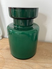 7 1/2” Venini Carlo Scarpa Deep Green cased Jar similar too Luciano Vistosi vgc