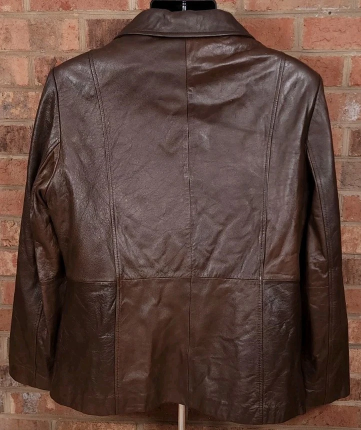 Chaqueta Wilson's Cuero Marrón Thinsulate Mujer XL Cremallera Completa Forro Extraíble Foto 3 de 4