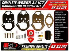 Weber 34 Ict 34 Ich Epc 34 34x Carburetor Rebuild Kit Complete Wfloat