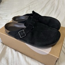 BIRKENSTOCK Boston Soft Footbed Suede Clog Men's Size 44 - US 11 Black