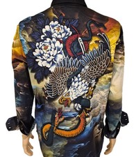 NWT ROBERT GRAHAM WRATH 2 EMBROIDERED PRINTED MULTICOLOR COTTON SHIRT