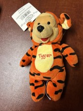 Disney Store Mini Bean Bag Plush Winnie The Pooh as Tiger 8" w Tags 1999