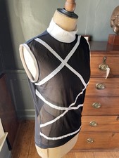 Men&rsquo;s/Boys Mesh Black And White Dance Vest. Freestyle Disco Dance Costume Boys.