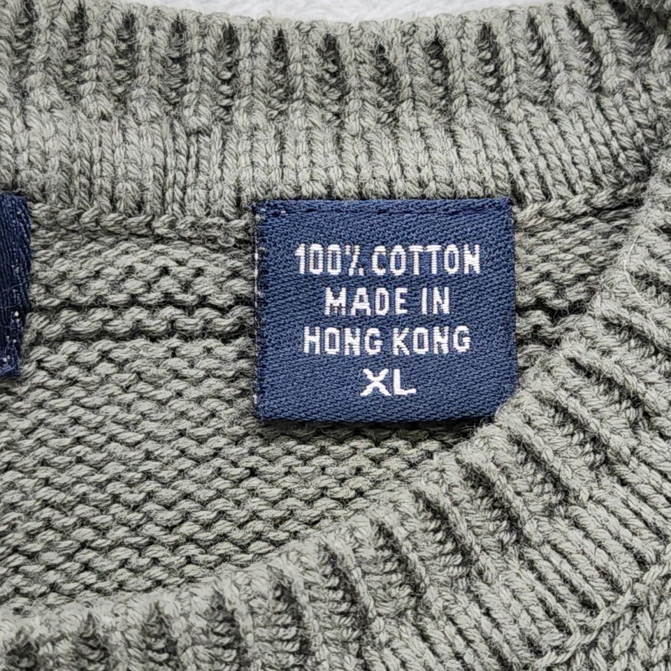 Винтажный IZOD свитер мужской XL зеленый ворота длинные рукава хлопок опрятный папа - Изображение 4 из 4